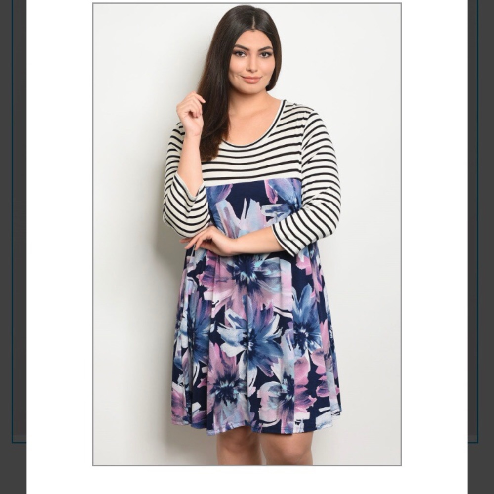 Adorable Stripe and Floral Dress!